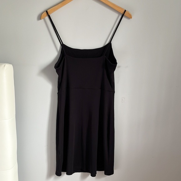 Wilfred Free Ribbed Spaghetti Straps Black Mini Dress L - Picture 6 of 11